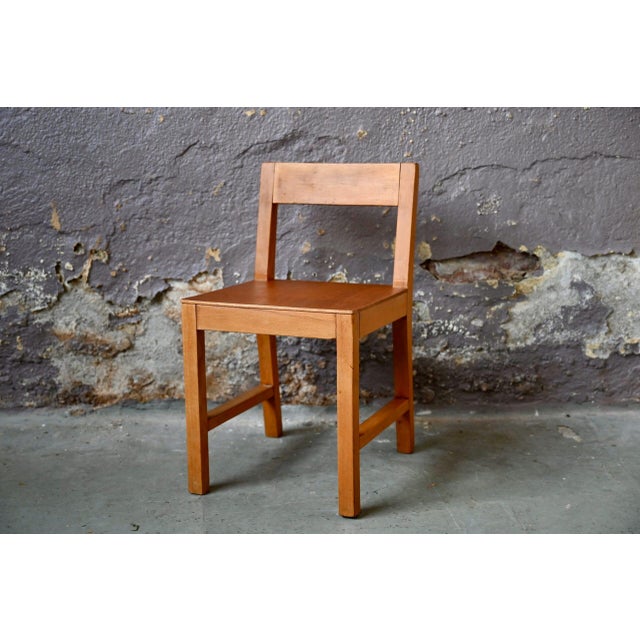 Beige Small Midcentury Wooden Children's Chair, 1950 For Sale - Image 8 of 8
