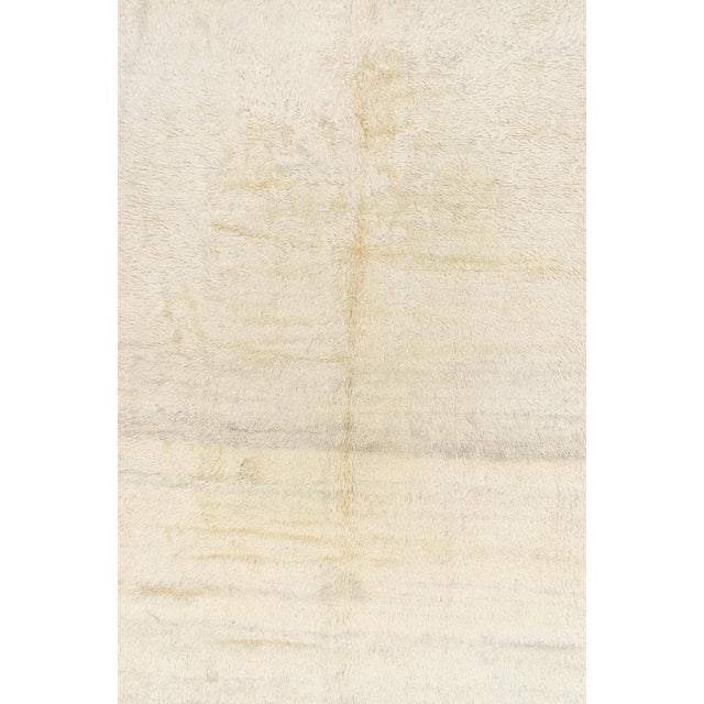 Cream Vintage Zabihi Collection Turkish Mohair Rug For Sale - Image 8 of 9