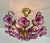 Vintage Hand-Painted Purple Glass Floral Flush Mount Chandelier For Sale - Image 13 of 17