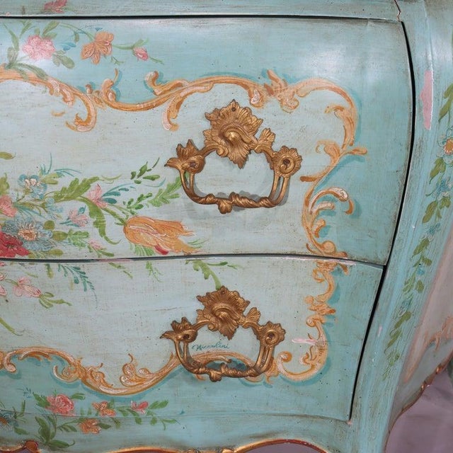 Niccolini Venetian Rococo Hand Painted Bombay Secretary Desk Signed 20thC For Sale - Image 6 of 18