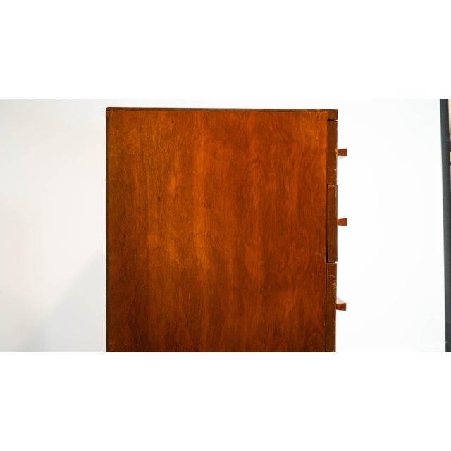 Brown 1960s Mid Century Teak Asymmetrical Tall Dresser For Sale - Image 8 of 18