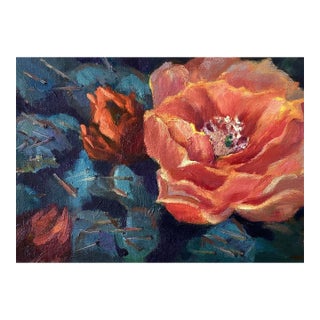 Original Fine Art Painting - Cactus Flower For Sale