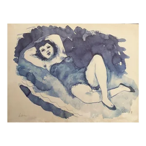 1933 Watercolor Female Figure of Lou