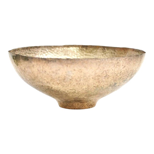 Mid 20th Century Hammered Silver Bowl Hand Crafted Modern For Sale