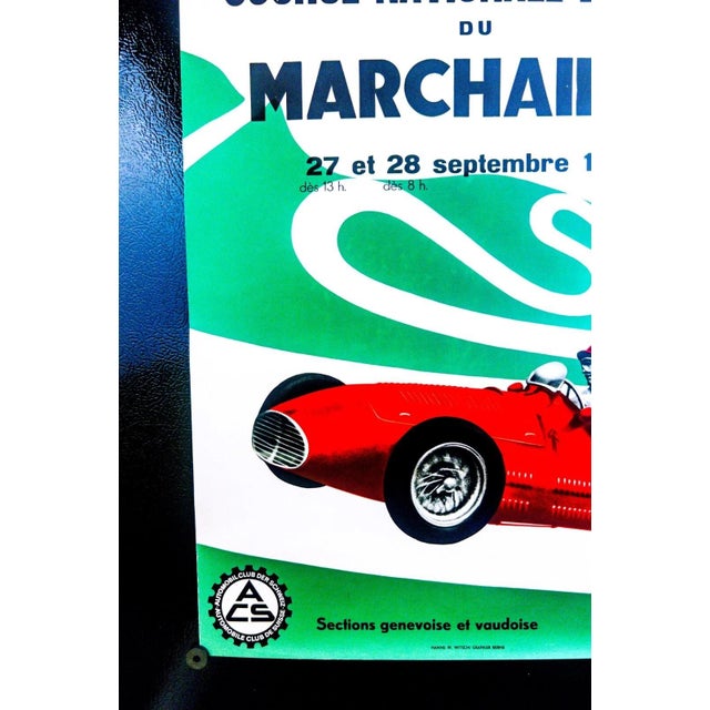 Original 1958 Marchairuz Hill Climb, Original 18"x25" Lithograph, Hans W. Witchi For Sale In Washington DC - Image 6 of 8