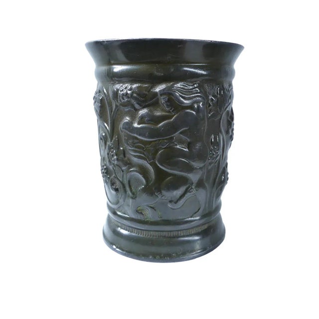 Just Andersen vase from the 1930s, disco metal similar to bronze, weight approx. 1367 grams, marked on the base: company...