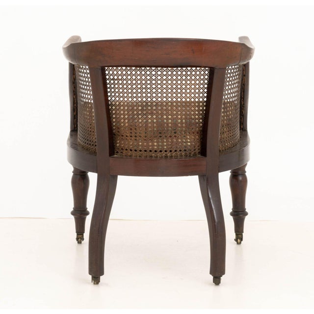 Regency Cane Paneled Mahogany Bergere, 19th Century For Sale In New York - Image 6 of 6