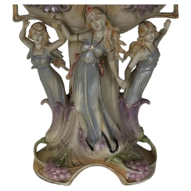 Begin 20th Century French Three Graces Art Deco Flower Bowl For Sale - Image 3 of 6
