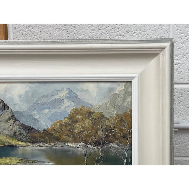 Charles Wyatt Warren, Mountain Lake Landscape Impasto Oil Painting by 20th Century British Artist, Mid-20th Century For Sale - Image 11 of 13
