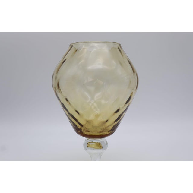 Mid-Century Modern Amber Glass Brandy Snifter Vase by Empoli, Italy, 1960s, in Very Good conditions. Designed 1960 to 1969...
