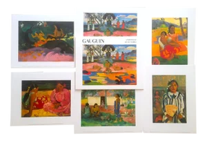Paul Gauguin " a Portfolio of Six Works " Vintage 1988 Post Impressionist Lithograph Prints - Set of 6