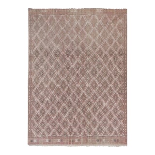 Vintage Embroided Jajim Kilim Rug 5'5'' X 7'8'' For Sale