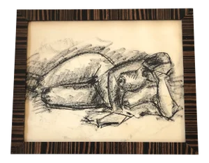 Vintage Original Charcoal Female Nude Study Drawing 1950’s