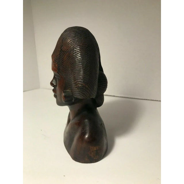 Figurative Vintage 1970s Hand Carved Wooden Woman Figurine Bust Balinese From Bali, Indonesia For Sale - Image 3 of 9