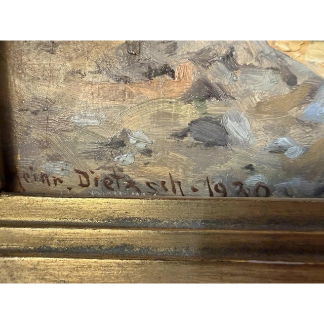 Heinrich Dietzsch, Sea of ​​Rocks at the Hoher Meißner, 1930, Oil Painting on Wood For Sale - Image 6 of 12