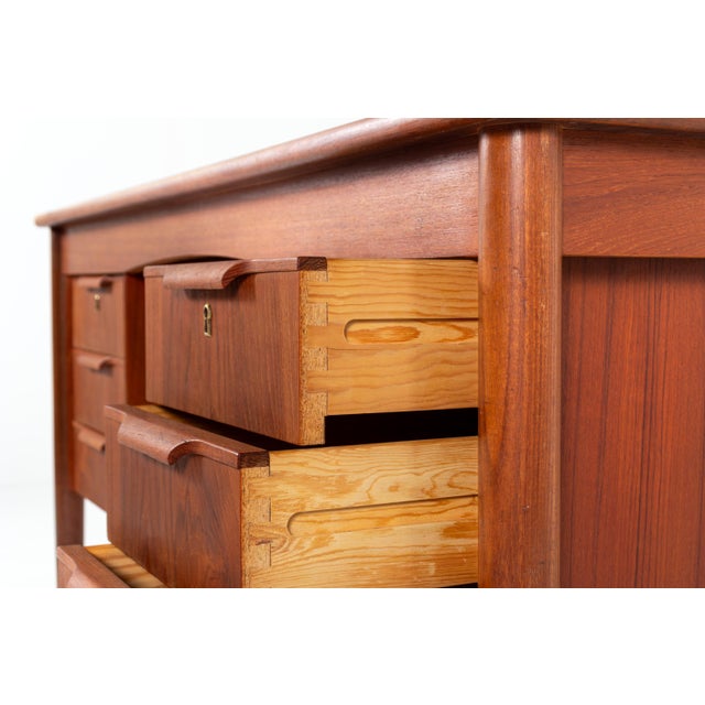 Vintage Danish Teak Writing Desk, 1960s For Sale - Image 11 of 12