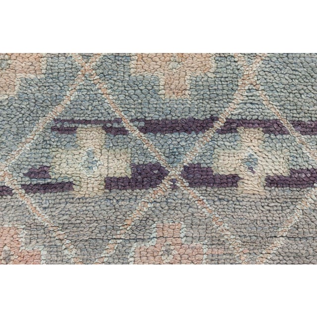 Vintage Tribal Moroccan Green Handmade Wool Rug Size: 5'8" × 10'9" (172 × 327 cm). This vintage Moroccan rug is hand-woven...