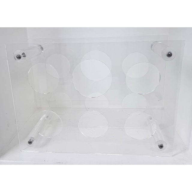 Vintage Postmodern 1980s Clear Plexiglas/Lucite 6-Bottle Wine or Champagne Rack, Holder For Sale - Image 11 of 12