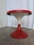 This vintage round pedestal table was produced by Meblo in former Yugoslavia and dates to the 1960s–1970s. It is a classic...