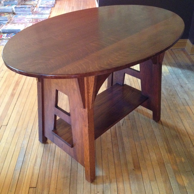 Charles Limbert Arts & Crafts Style Oval Library Table Chairish