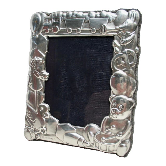 Carrs Sterling Silver Teddy Bears Photo Frame For Sale