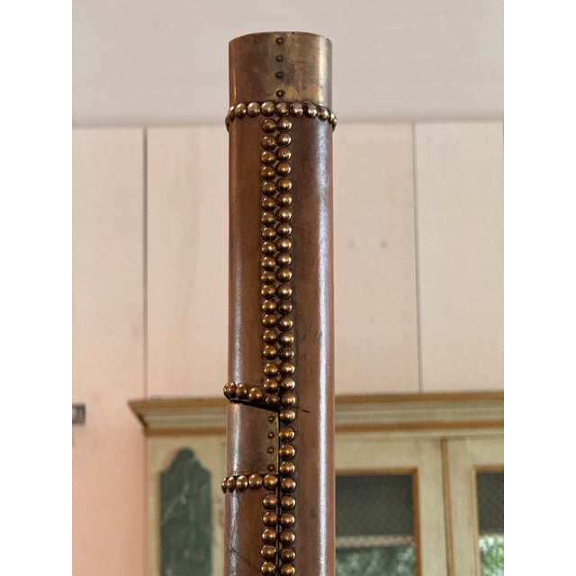 British Leather and Brass Studded Elephant Ladder For Sale - Image 15 of 15