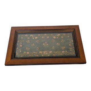 18th Century French Silk Embroidery on Turquoise Ground. For Sale