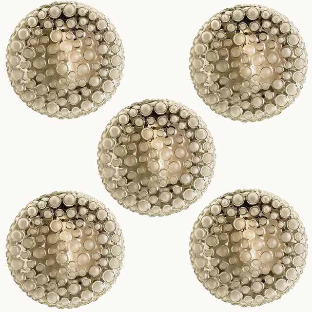 Glass Textured Dots Glass Wall Light by Hillebrand, 1960s For Sale - Image 7 of 18