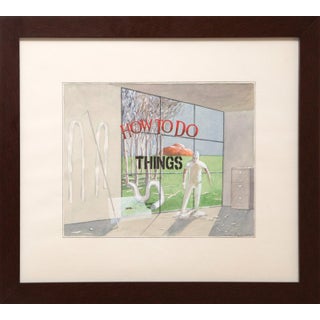 1970s Lawrence Preece, How to Do Things, Watercolor on Paper, Signed and Dated in Pencil Lower Right For Sale