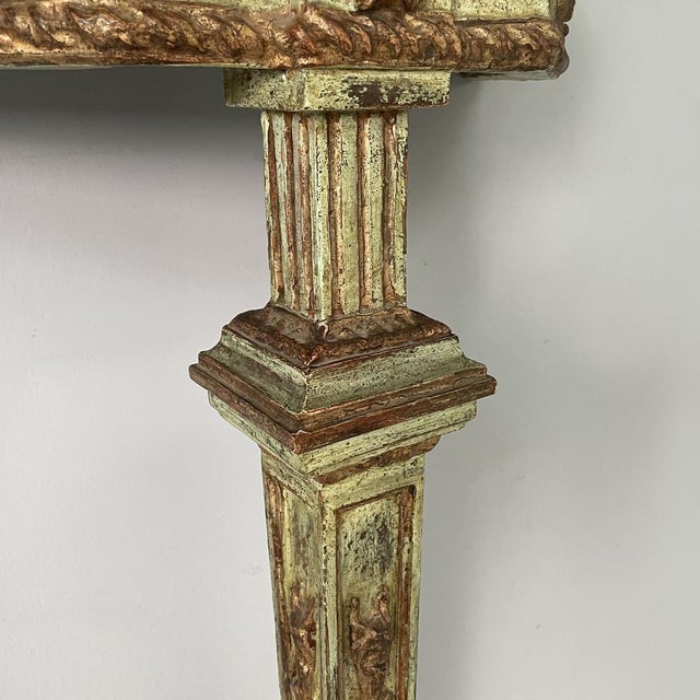 Antique Italian Consoles in Green and Yellow Wood, 1700s, Set of 2 For Sale - Image 15 of 18
