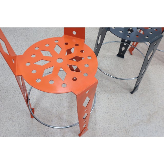 Postmodern Lacquered Metal Chairs from Artifort, Set of 6 For Sale - Image 17 of 18