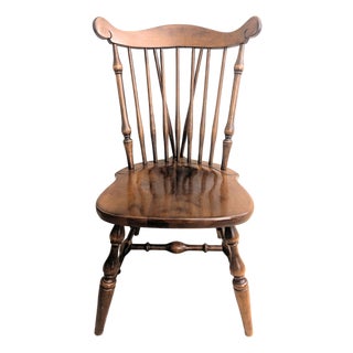 Vintage Brace Back Windsor Chair by Temple Stuart Fiddleback For Sale