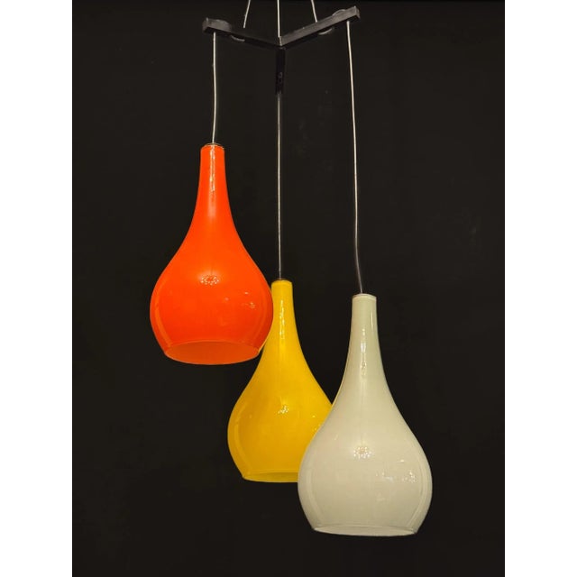 1960s Mid-Century Modern Italian Pendant with Glass Shades from Stilux Milano, 1960s For Sale - Image 5 of 11