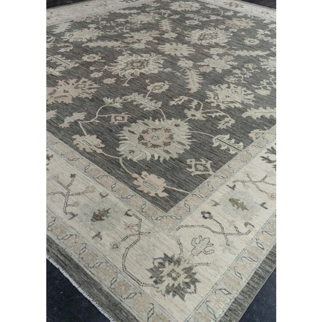 Brown Oushak Rug 12'1" x 14'5" For Sale - Image 8 of 8