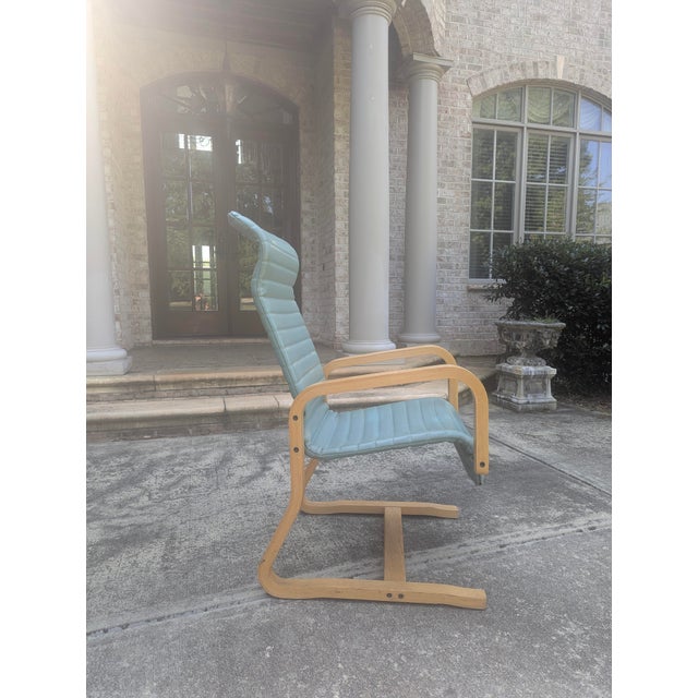 Mid Century Modern Thonet Bentwood Vinyl Cantilever Arm Chair For Sale - Image 10 of 15