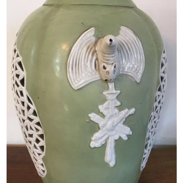 Antique Art Deco Period Chinese Export Celadon Porcelain Vase For Sale In New York - Image 6 of 11