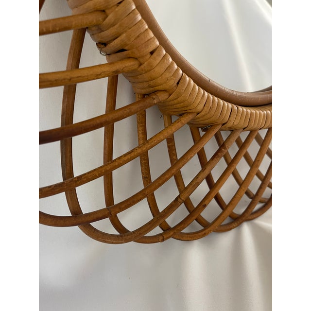 Italian Italian Riviera 1960's Rattan Oval Mirror by Franco Albini For Sale - Image 3 of 9