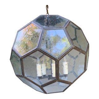 24" Diameter Honeycomb Lantern W/Seeded Glass For Sale