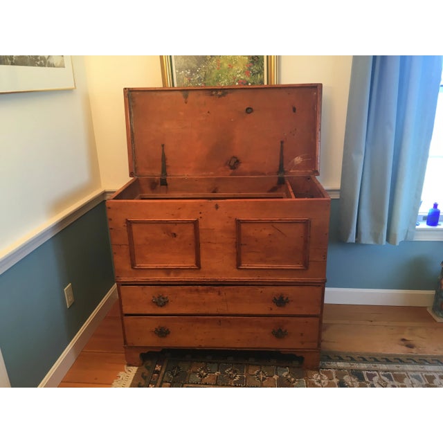 Antique Pine Blanket Chest With Drawers, 19th Century, Possibly Southern Pine For Sale In Portland, ME - Image 6 of 12