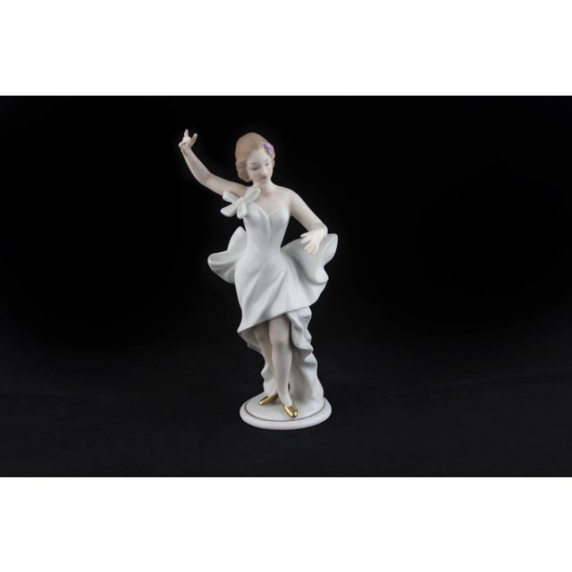 Girl with Bow Dress with Flower in Her Hair from Wallendorf, 1940s For Sale - Image 6 of 6