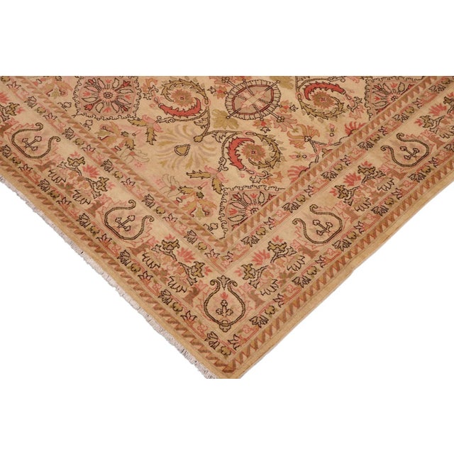 Classic Ziegler Beige Pink Hand-Knotted Wool Rug - 9'5'' X 12'10'' For Sale - Image 4 of 8