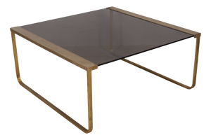 Vintage Italian Brass and Glass Coffee Table, 1960s