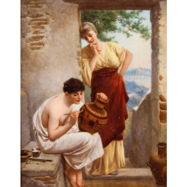 Antique Kunst Bringt Gunst Plaque on Stand from Berlin KPM, 19th Century For Sale - Image 5 of 18