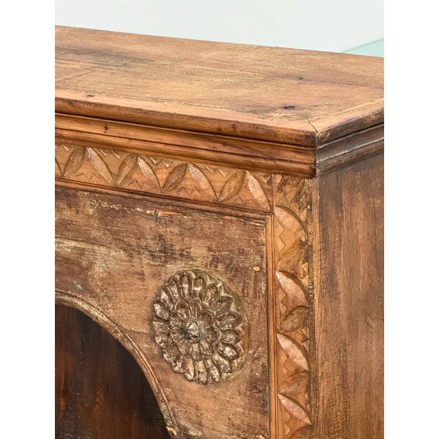 Carved Wood Open Bookcase, Vintage For Sale - Image 10 of 12