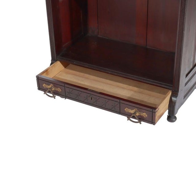 Late 19th Century Aesthetic Movement Spoon Carved Ebonized Mahogany Secretary C1890 For Sale - Image 5 of 18