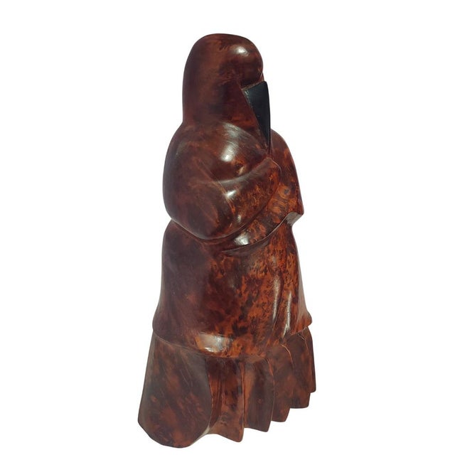 Figurative Sculpture of Woman with Niqab in Wood, 1960s For Sale - Image 6 of 14