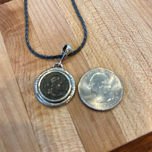 Antique Pendant of Emporer Crispus in Sterling Silver Setting For Sale - Image 11 of 11