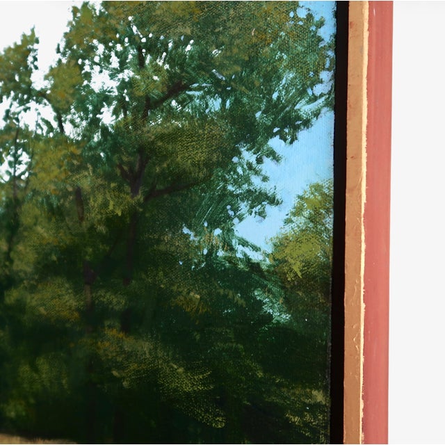 Late 20th Century Original Impressionist Oil Painting by William Rabon of Oklahoma Pastoral Landscape Scene Framed Mid-Century For Sale - Image 9 of 15