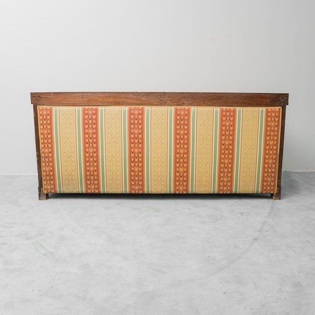 3-Seater Sofa in Wood and Striped Fabric, 1950s For Sale - Image 10 of 14