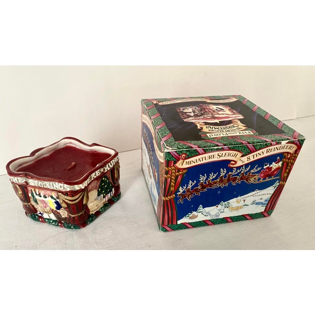 Vintage Fitz and Floyd "The Night Before Christmas" Scented Candle in Hand-Painted Ceramic For Sale - Image 10 of 15